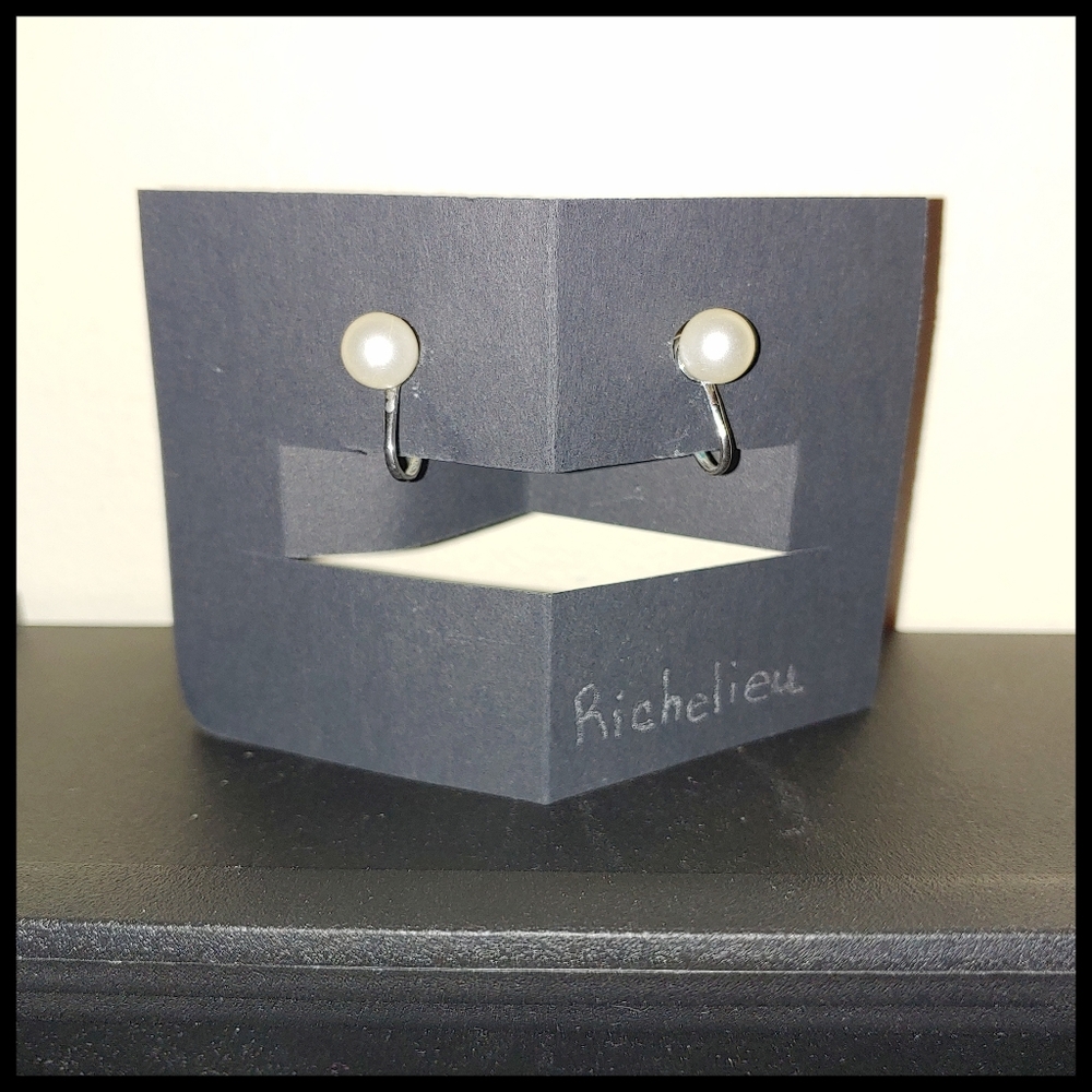 Vintage Richelieu Faux Pearl Earrings, Marked